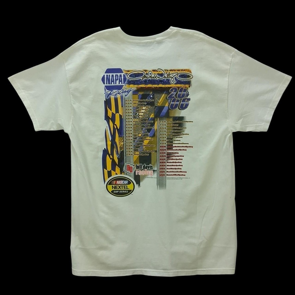 NAPA Racing 2006 NASCAR Nextel Cup Michael Waltrip T-Shirt White Mens L